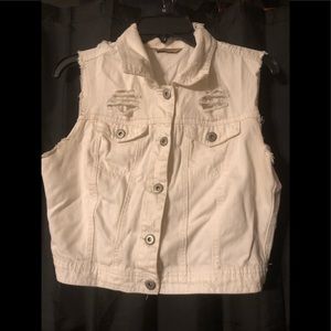 Distressed Denim Vest